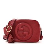 Sakai Be Green Calfskin Diagonal Stitched Small Blondie Shoulder Bag Rosso