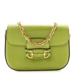 Lizard Mini Horsebit 1955 Shoulder Bag Green