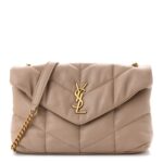 Lambskin Quilted Toy Loulou Puffer Monogram Chain Satchel Dark Beige