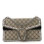 GG Supreme Monogram Crystal Small Dionysus Shoulder Bag Black