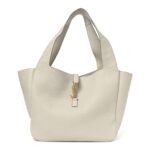 Grained Deerskin Bea Tote Blanc Vintage