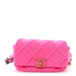 Jersey Quilted Chanel 19 Waist Bag Pink
