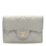 Lambskin Quilted Classic 4 Key Holder Wallet Grey