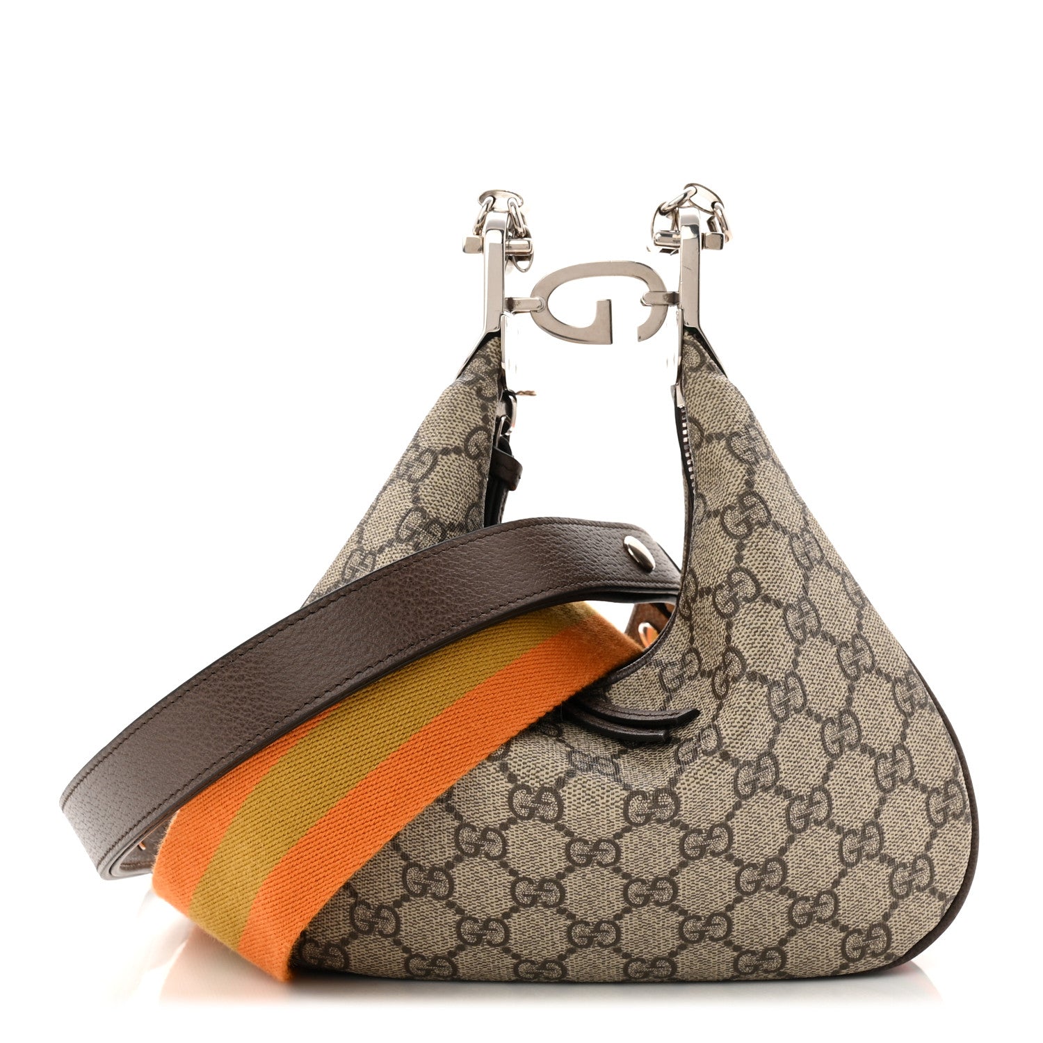 84d2d7a98248312621b451879bf37d94.jpg GG Supreme Monogram Textured Calfskin Web Small Attache Shoulder Bag Beige Ebony New Acero - 图片 1