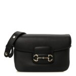 Arabella Calfskin Horsebit 1955 Soft Small Shoulder Bag Black