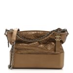 Metallic Aged Calfskin Quilted Medium Gabrielle  Bronze