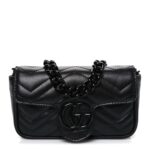 Calfskin Matelasse Monochrome GG Marmont Chain Belt Bag Black