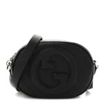 Sakai Be Green Calfskin Diagonal Stitched Mini Blondie Shoulder Bag Black