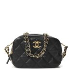 Caviar Quilted Mini CC You Camera Case Black