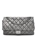 Metallic Aged Calfskin Quilted 2.55 Reissue 226 Flap Dark Silver