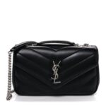 Lambskin Chevron Quilted Small LouLou Black