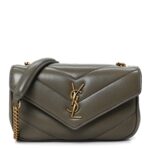Lambskin Chevron Quilted Mini LouLou Dark Strong Moss