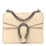 Textured Calfskin Crystal Mini Dionysus Shoulder Bag Mystic White