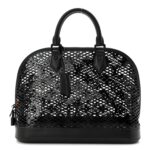 Patent Calfskin Laced Monogram Alma PM Black