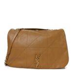 Lambskin Matelasse Monogram Large Jamie 4.3 Tabac Brown
