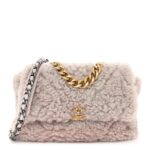 Shearling Sheepskin Medium Chanel 19 Flap Light Pink
