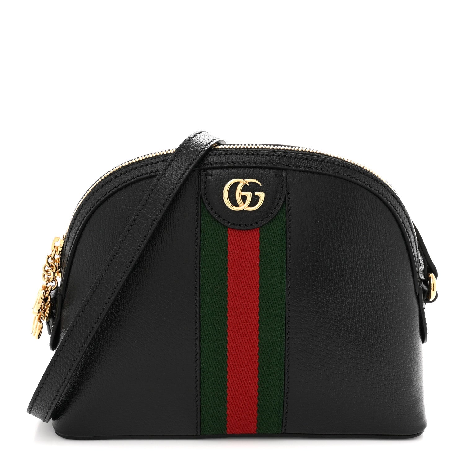 Dollar Pigprint GG Web Small Ophidia Dome Shoulder Bag Black