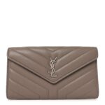 Lambskin Y Quilted Monogram Large Loulou Flap Wallet Mink