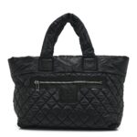 Nylon Quilted Large Coco Cocoon Tote Black