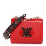 Patent Monogram Infrarouge Twist Shoulder Bag PM Coquelicot