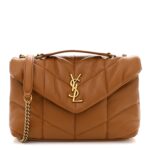 Lambskin Quilted Toy Loulou Puffer Monogram Chain Satchel Miel Dark