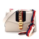 Calfskin Small Sylvie Shoulder Bag Off White