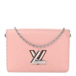 Epi Twist Belt Chain Wallet Rose Ballerine