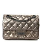 Aged Calfskin Quilted 2.55 Reissue Mini Flap Dark Silver