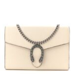 Dollar Calfskin Mini Dionysus Chain Wallet Mystic White