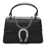 Dollar Calfskin Crystal Mini Dionysus Top Handle Bag Black Crystal