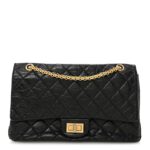 Aged Calfskin Quilted 2.55 Reissue 227 Flap Black