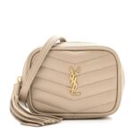 Grain De Poudre Matelasse Monogram Baby Lou Camera Bag Dark Beige