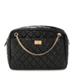 Aged Calfskin Quilted Large Reissue Camera Case Black