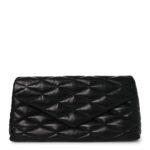 Lambskin Quilted Sade Puffer Envelope Clutch Black