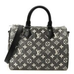 Denim Monogram Jacquard Speedy Bandouliere 25 Black