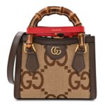Monogram Jumbo GG Textured Dollar Calfskin Mini Diana Tote Bag Camel Ebony New Acero Pomegranate Red