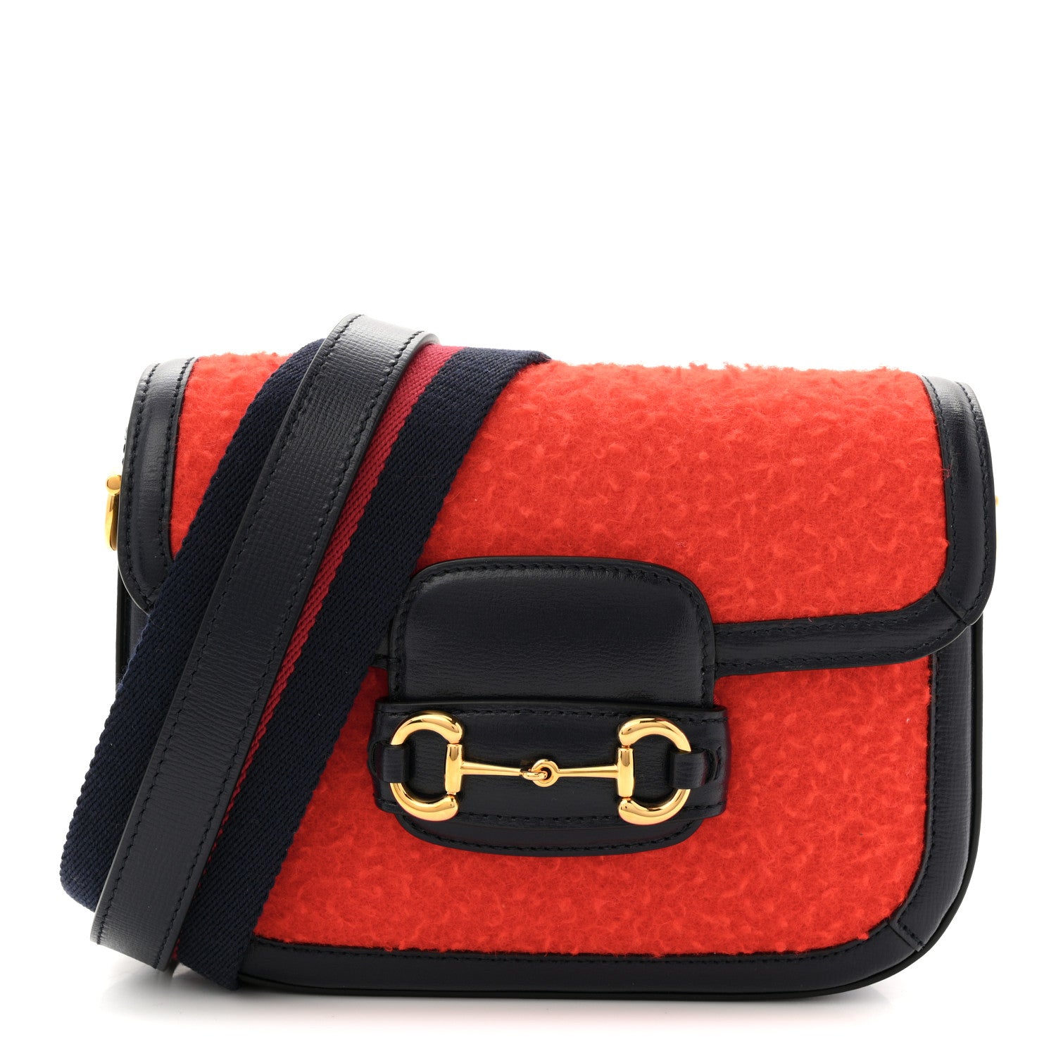 b673e1b2d6c4aef7f6147275ca505dde.jpg Casy Wool Azalea Calfskin Mini Horsebit 1955 Shoulder Bag Bitter Sweet Blue - 图片 1