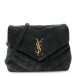 Suede Y Quilted Monogram Toy Loulou Crossbody Bag Dark Forest