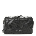 Crinkled Calfskin Matelasse Monogram Niki Body Bag Black
