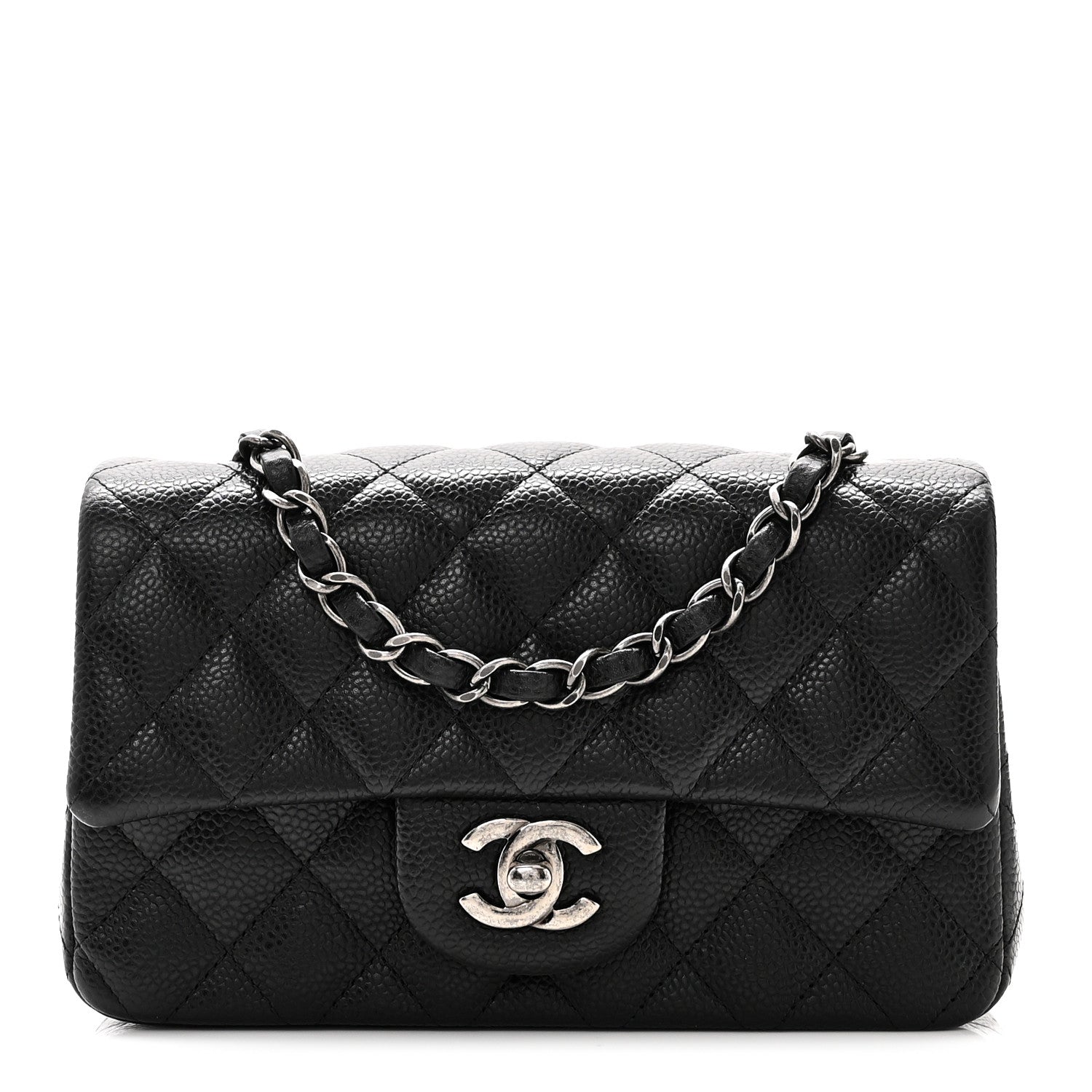 bff438165413cc3128c34cef346797b4.jpg Caviar Quilted Mini Rectangular Flap Black - Image 1