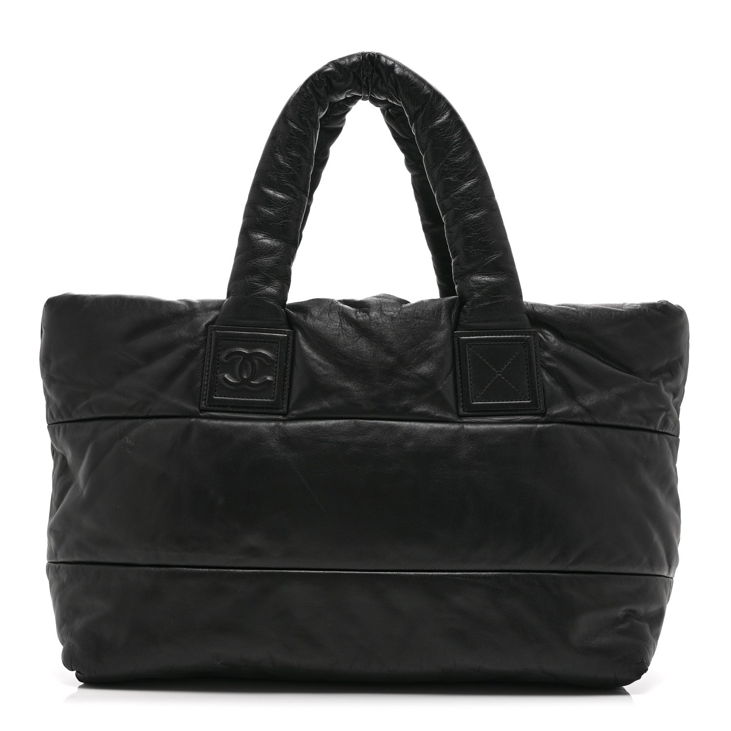 c0e2481b797551019a9ed306ab218c29.jpg Lambskin Quilted Medium Coco Cocoon Reversible Tote Black - Image 1
