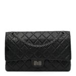 Aged Calfskin Quilted 2.55 Reissue 226 Flap So Black