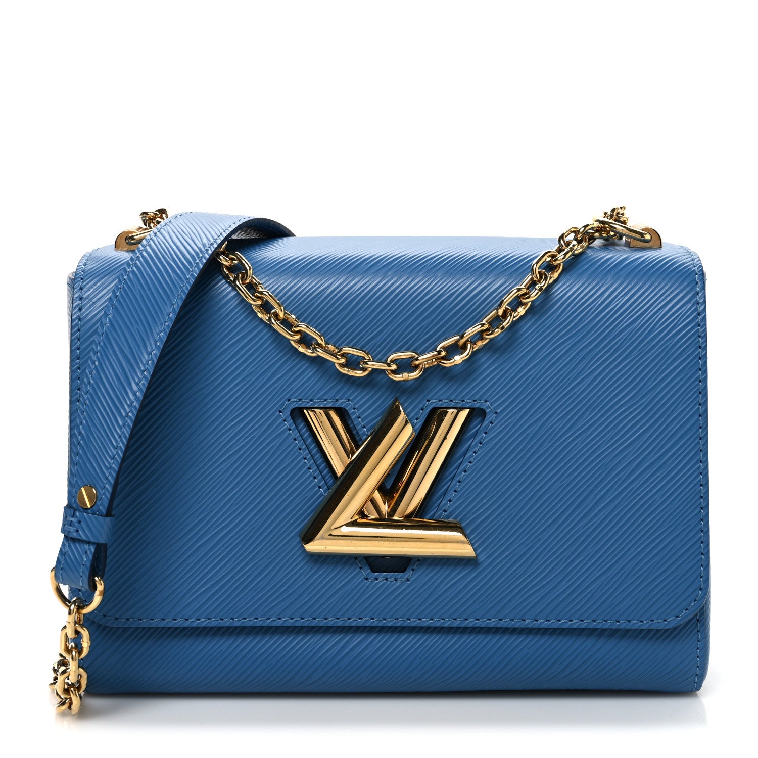 Epi Twist Shoulder Bag MM Blue Jean