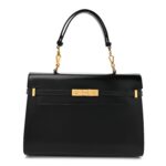Smooth Calfskin Manhattan Top Handle Black