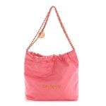 Shiny Calfskin Quilted Small Chanel 22 Coral Pink