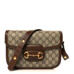 GG Supreme Monogram Horsebit 1955 Shoulder Bag Beige Brown Sugar