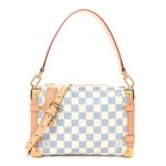 Damier Vernis Side Trunk MM Celeste Blue