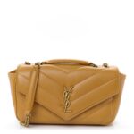 Lambskin Chevron Quilted Small Loulou Bag Sunflower