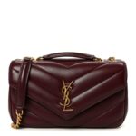 Lambskin Chevron Quilted Small LouLou Rouge Cabernet