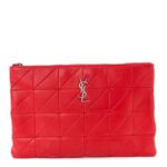 Lambskin Patchwork Monogram Jamie Document Holder Red